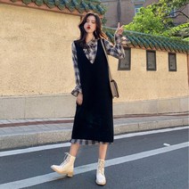 Makone 여성 빅사이즈 플러스사이즈 투피스 원피스 세트 롱