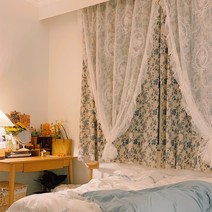 슬아하임 프렌치 아일렛 빈티지 감성 차르르 레이스 쉬폰 디자인 거실 안방 침실 속지 커튼