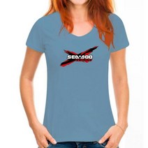 새로운 Seadoo 팀 로고 티셔츠 S 2Xl 011738 152628, XXL, 여성 헤이즈 블루