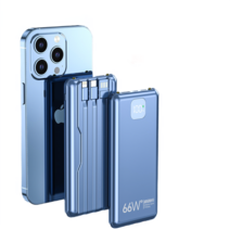 PYHO 대용량 20000mAh 보조배터리 라인배치 66w 슈퍼급속충전 얇고 가벼운 휴대용 명품 보조배터리 삼성 아이폰 보조배터리, 20000W블루