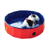 강아지수영장 내구성 PVC 접이식 애완 동물 욕조 휴대용 개 나무 바닥 수영 목욕 연못 풀 아기, 1.red 색상 - 60x20cm, 1.red 색상  60x20cm