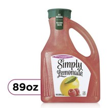 Simply 심플리 올 내추럴 Non-GMO 레몬에이드 위드 라즈베리 주스 2.63L Lemonade with Raspberry All Natural Non-GMO