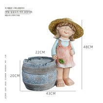 정원카트 편리한 편안한 안정적인 정원 드라이브 별빛스토어 철 복고풍 꽃 스탠드 녹색 식물 난초 즙이 많은 세발 자전거 간단한 북유럽 국가 트롤리 정원 실내 화분, 중간, 맨발의 밀짚모자 소녀 꽃수조