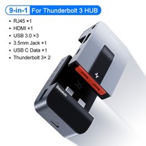 HDMI 어댑터 분배기 선택기 확장분배기 스위치 baseus usb c 허브-macbook pro tb 3 usb 스플리터 결합 rj45 홀더 9 1 HDMI Splitter, 협력사, 9in1 USB 타입 C 허브