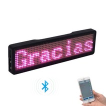 LED전광판 LED간판 홍보용 블루투스 LED 이름 DIY 프로그래밍 가능한 스크롤링 메시지 보드 다국어 미니 태그 패턴 디스플레이 파티 미팅용, 9.new pink
