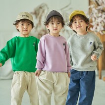 유아동 곰자수맨투맨[5호~13호 ]아기 남아 기모 티셔츠 크리스마스 선물 설빔