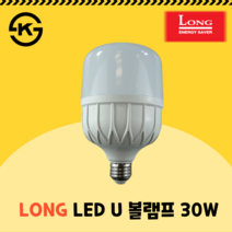 롱 코스모스 LED U볼램프 벌브 고와트 보안등 창고등 매장등 30W 전구색 주광색 KS인증 원통 전구, E39 (39mm), 주광색 형광등 빛 (6500K)