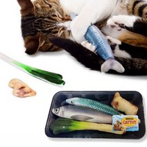 고양이 장난감 캣닢 생선 쿠션 캣 토이 인형 놀이, 참치_꽁치, 상세설명 참조