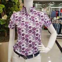 [임페리얼] ** 마감 ** 전판 프린가 시원스럽게 들어간 가볍고 시원한 반집업티셔츠 P0Z1233 인천논현, 퍼플, 90