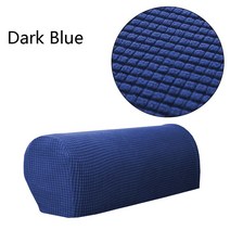 2PCS/ New Stretchy Premium Fit Chair Sofa Armrest Covers Fleece Couch Arm Protector, 08 dark blue