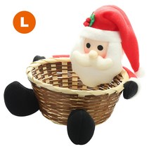 Haomenyi 크리스마스 저장 바구니 사탕 상자 홀더 장식 선물 용품, Santa Claus & L