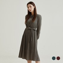 클라비스 기하학 주름 원피스