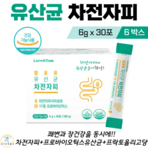 락토테미 차전자피 차전차피 식이섬유 유산균 프로바이오틱스 스틱 분말 프락토올리고당 락토바실러스 쾌변 장 건강 다이어트 변비직빵 배변활동 원활 식약청 인증 건강기능식품 30포, 6박스