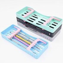 책 소독기 다용도 살균기 5/10 구멍 플라스틱 치과 압력솥 악기 상자 살균 선반 파일 Burs 소독 수술 도구, 04 5 Holes-Blue