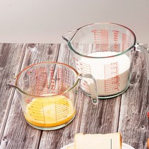 내열유리 라면물 제과비중컵 밀가루 세제 밥솥계량컵 1L, 1000ml
