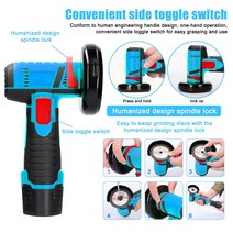 미니제빙기 무선 미니 앵글 그라인더 19500rpm 500W 전동 공구 연마 기계 절단용 전기, 02 2 batteries_01 미국