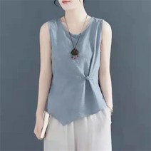 여름 여성 반팔티 민소매 나시 블라우스 빅사이즈