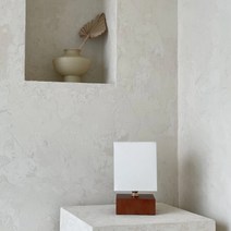 화이트 원목 미니 조명 단스탠드 우드 사각 원통형 테이블 협탁 침실 인테리어, 원형