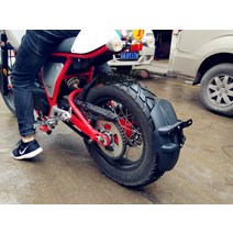 부캐너125 카페레이서 머드 가드 실드 튜닝 파츠, 블랙 머드가드 블랙 브라켓(번호판X)