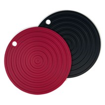 가플 국산 실리콘 인덕션 매트 200x200x4 mm, 1개, 딥핑크1개+블랙1개