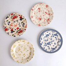 클레이탄 플라워가든 꽃무늬 디저트접시 원형 플레이트S 4color, 플라워 원형접시(S)/옐로우