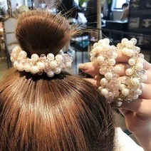 당고머리끈 진주 머리끈 헤어 곱창 밴드