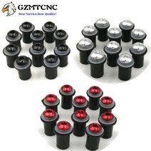 할리데이비슨호환 알루미늄 오토바이 M5 CNC 앞 유리 나사 볼트 너트 패스너 장착 스즈키호환 할리 혼다호환 야마하호환 10 피스, [06] green