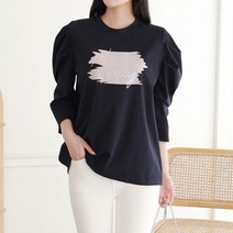 [올리비에클로짓(OLIVIERs CLOSET)] [올리비에스클로젯] 스팽글 레터링 퍼프 티