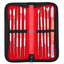 우드카빙 조각칼 10 개대 치과 주걱 석고 칼 실용적인 다목적 치아 왁스 조각 도구