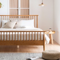 [1월 30 000원 할인+방문설치] 레이디가구 로맨틱2 핀란드 원목 침대 프레임 슈퍼싱글/퀸 SS/Q, 내추럴