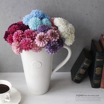 cocooning 꽃리스 가렌드 조화부케 7color 데이지꽃 부쉬 인테리어 조화, 1개, 핑크