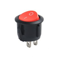 레드 블랙 화이트 ON/OFF 라운드 로커 토글 스위치 6A/250VAC 10A 125VAC 전원 스위치 캡 플라스틱 푸시 버튼 20mm 1 개, 06 on-off red 2pin