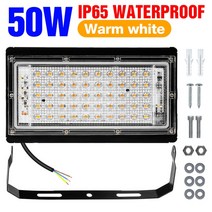 투광 조명등 100W LED 조명 야외 프로젝터 홍수 빛 AC220V 스포트 라이트 Fro 정원 경로 차고 마당 거리 벽 램프 방수, [03] Warm-White-50W-2PCS, [01] Two-year warranty