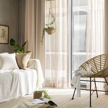 [오늘출발] 내츄럴 베이지 린넨스타일 암막커튼 2장