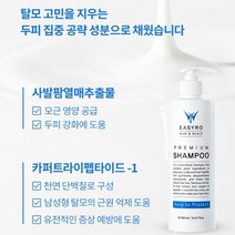 [헤어전문가 개발] 탈모 완화 탈모샴푸 / 트리트먼트 두피가려움 두피뾰루지 두피각질 약산성 지성샴푸 비듬샴푸 천연샴푸 샴푸바 두피샴푸 여성탈모 헤어클리닉 탈모영양제 두피케어 비듬, 이지로 트리트먼트(250ml), 3개