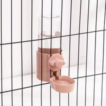 강아지 자동 급식기 CAWAYI KENNEL 자동 개 그릇 케이지 교수형 피더 애완 동물 물병 음식 컨테이너 디스펜, 04 Pink Water_01 L