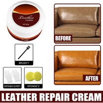 가죽 수리 크림 내구성 좋은 키트 스폰지 장갑 포함 색상 복원 자동차 인테리어 및 좌석 용, 한개옵션0