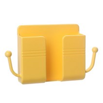 다기능 벽 마운트 주최자 상자 펀치 무료 TV 원격 제어 스토리지 전화 플러그 홀더 충전 후크, 03 Yellow