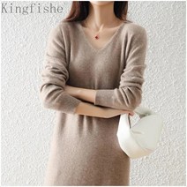 [Kingfishe]가을 겨울 니트 패션 롱 니트 원피스 여성 Kingfishe dian251123gx5