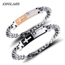 ORLVS 남성 패션 티타늄 스틸 커플 팔찌 30