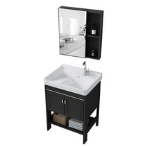 카페 무타공 간이 세면대 세면하부장 세트 43-60cm, 세면기70+수도꼭지+사각거울