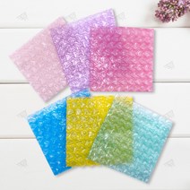 악세사리 포장 하트 뽁뽁이 컬러 에어캡 비닐 완충제 포장 부자재, 10x10 그린