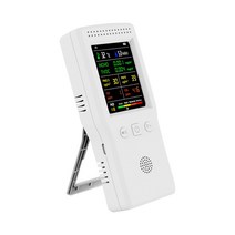 공기질 측정기 대기 오염 감지기 9 In 1 온도 습도 PM2.5 PM10 HCHO T OC CO CO2 AQI 질 LCD 색상 백라이트 포함, 01 WHITE, 한개옵션1