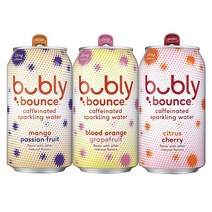 Bubly Bounce Caffeinated Sparkling Water 버블리 바운스 카페인 탄산음료 3가지맛 8개입 12 fl oz 355ml 1팩