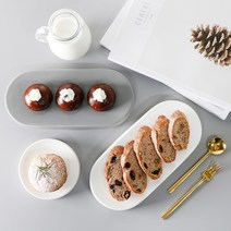 홈카페 홈파티 노던 타원굽접시 2size, 그레이, 1개