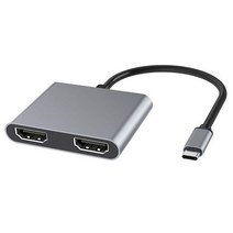 C 타입-듀얼 HDMI 도킹 스테이션 4 인 1 USB 허브 화면 확장 3.0 4K 60Hz 어댑터 노트북 휴대폰 Pc 액세서리 개, 01 WHITE