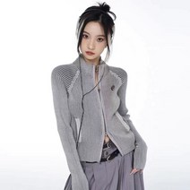코르니 골지 래글런 니트 투웨이 집업
