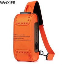 도난방지 가방 팩세이프 여행 백팩 남성용 숄더 백 방수 USB 크로스바디 도난 방지 짧은 메신저 슬링 패션 디자이너 가슴