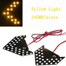 자동차 스타일링 1x LED 턴 시그널 라이트 백미러 화살표 패널 표시등 신호 전구 12V 14 SMD 노란색, [03] 빨간, 03 빨간