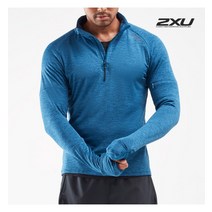 2XU 2XU 글로벌 남성 퍼수트 기모 하프집업 긴팔티_X0LM23103BLU